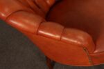 Vintage Chesterfield Style Tufted Barrel Back Tub Club Chairs on Caster Wheels - Image 26
