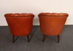 Vintage Chesterfield Style Tufted Barrel Back Tub Club Chairs on Caster Wheels - Image 11