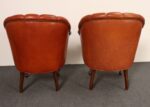 Vintage Chesterfield Style Tufted Barrel Back Tub Club Chairs on Caster Wheels - Image 12