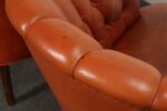 Vintage Chesterfield Style Tufted Barrel Back Tub Club Chairs on Caster Wheels - Image 27