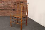 Antique Aesthetic Movement Burnt Bamboo and Grasscloth Corner Chair - Image 10