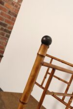 Antique Aesthetic Movement Burnt Bamboo and Grasscloth Corner Chair - Image 23