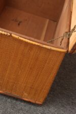 Antique American Grasscloth Wrapped Cedar and Bamboo Trunk / Blanket Chest - Image 37