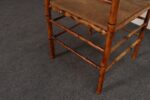 Antique Aesthetic Movement Burnt Bamboo and Grasscloth Corner Chair - Image 19