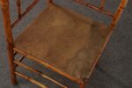 Antique Aesthetic Movement Burnt Bamboo and Grasscloth Corner Chair - Image 11