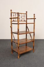 English Aesthestic Movement Burnt Bamboo Four Shelf Curio / Etagere / Bookshelf - Image 2