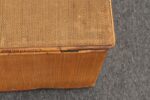 Antique American Grasscloth Wrapped Cedar and Bamboo Trunk / Blanket Chest - Image 21
