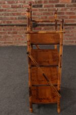 English Aesthestic Movement Burnt Bamboo Four Shelf Curio / Etagere / Bookshelf - Image 7