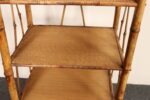 Victorian Style Torched Bamboo and Grasscloth Four-Tier Etagere / Bookshelf - Image 18