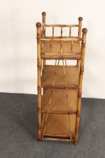 Victorian Style Torched Bamboo and Grasscloth Four-Tier Etagere / Bookshelf - Image 7