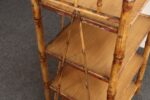 Victorian Style Torched Bamboo and Grasscloth Four-Tier Etagere / Bookshelf - Image 24