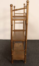 Petite Folk Art Victorian Style Gold Bamboo Three Tier Curio Shelf / Bookshelf - Image 17