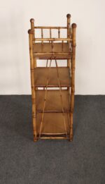 Victorian Style Torched Bamboo and Grasscloth Four-Tier Etagere / Bookshelf - Image 10