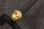 Pair of Vintage French Modernist Iron Andirons with Brass Ball Finial Decoration - Image 15