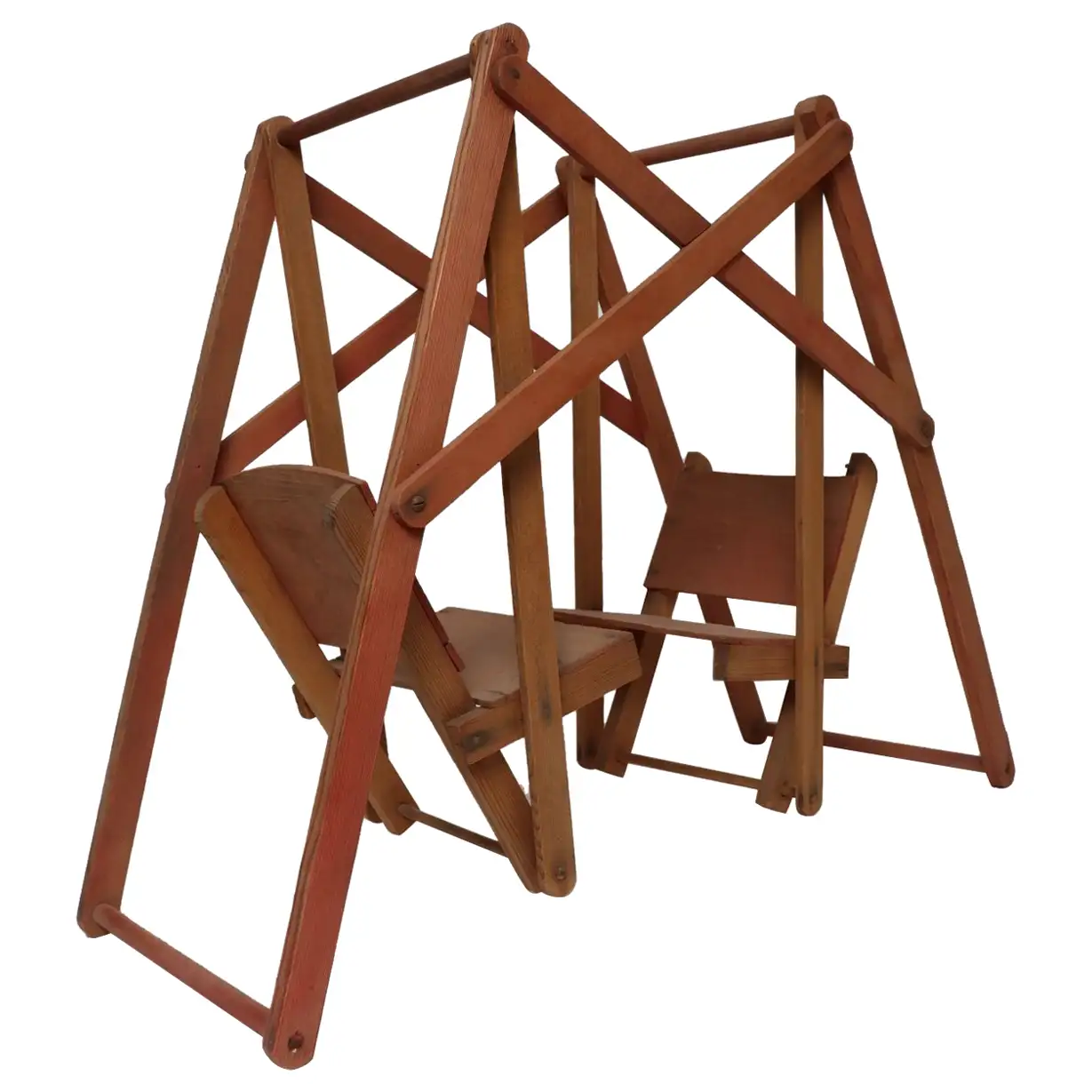 1 Vintage Petite Salesman Sample Wooden Glider / Double Swing Tabletop Model - Image 1