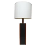 Vintage Slate and Teakwood Studio Craft Table Lamp by Harspwell House