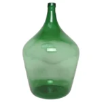 Vintage Italian Shamrock Green Blown Glass Demijohn Carboy