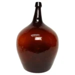Vintage French Amber Glass Demijohn / Bonbonne Ambrée Brune