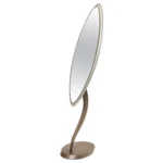 Postmodern Vanity / Table Serpentine Swiveling Mirror in Cast Aluminum and Steel