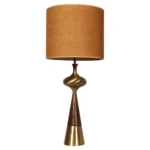 Vintage Sculptural Solid Brass and Walnut Table Lamp by Tony Paul for Westwood