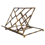 Vintage Italian Faux-Bamboo Tortoise Shell Painted Metal Lectern / Bookstand