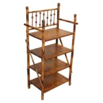 English Aesthestic Movement Burnt Bamboo Four Shelf Curio / Etagere / Bookshelf