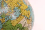 Petite Art Deco Antique Lithograph Terrestrial Globe with Zodiac Calendar Base - Image 13