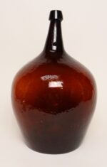 Vintage French Amber Glass Demijohn / Bonbonne Ambrée Brune - Image 4
