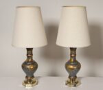 Pair of Hollywood Regency Style Chinoiserie Enamel Glazed Ceramic Table Lamps - Image 3