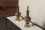 Pair of Hollywood Regency Style Chinoiserie Enamel Glazed Ceramic Table Lamps - Image 6