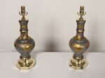 Pair of Hollywood Regency Style Chinoiserie Enamel Glazed Ceramic Table Lamps - Image 7