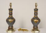Pair of Hollywood Regency Style Chinoiserie Enamel Glazed Ceramic Table Lamps - Image 9