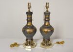 Pair of Hollywood Regency Style Chinoiserie Enamel Glazed Ceramic Table Lamps - Image 8