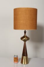 Vintage Sculptural Solid Brass and Walnut Table Lamp by Tony Paul for Westwood - Image 3