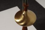 Vintage Sculptural Solid Brass and Walnut Table Lamp by Tony Paul for Westwood - Image 10