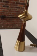 Vintage Sculptural Solid Brass and Walnut Table Lamp by Tony Paul for Westwood - Image 9