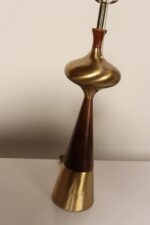 Vintage Sculptural Solid Brass and Walnut Table Lamp by Tony Paul for Westwood - Image 8
