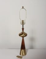 Vintage Sculptural Solid Brass and Walnut Table Lamp by Tony Paul for Westwood - Image 5