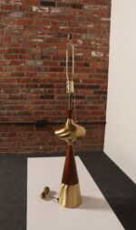Vintage Sculptural Solid Brass and Walnut Table Lamp by Tony Paul for Westwood - Image 7