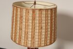 Vintage Burgundy and White Mottled Glazed Ceramic Organic Table Lamp with Shade - Image 14