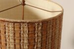 Vintage Burgundy and White Mottled Glazed Ceramic Organic Table Lamp with Shade - Image 16