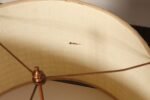 Vintage Burgundy and White Mottled Glazed Ceramic Organic Table Lamp with Shade - Image 20
