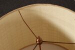 Vintage Burgundy and White Mottled Glazed Ceramic Organic Table Lamp with Shade - Image 23