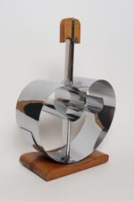 Art Deco Chrome and Walnut Expandable Magazine Rack by Fred D. Farr for Revere - Image 2