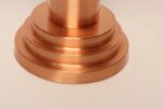 Art Deco Copper / Aluminum Column Dual Socket Table Lamp with Black Dome Shade - Image 19