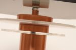 Art Deco Copper / Aluminum Column Dual Socket Table Lamp with Black Dome Shade - Image 15