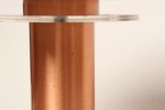 Art Deco Copper / Aluminum Column Dual Socket Table Lamp with Black Dome Shade - Image 17