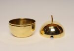 Vintage Italian Modernist Polished Brass Apple-Form Mela Sugar Bowl with Spoon - Image 8