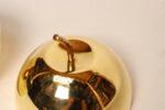 Vintage Italian Modernist Polished Brass Apple-Form Mela Sugar Bowl with Spoon - Image 14