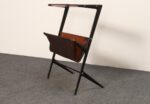 Vintage Italian Magazine Table in Walnut, Leather, and Metal Attr. to Ico Parisi - Image 3